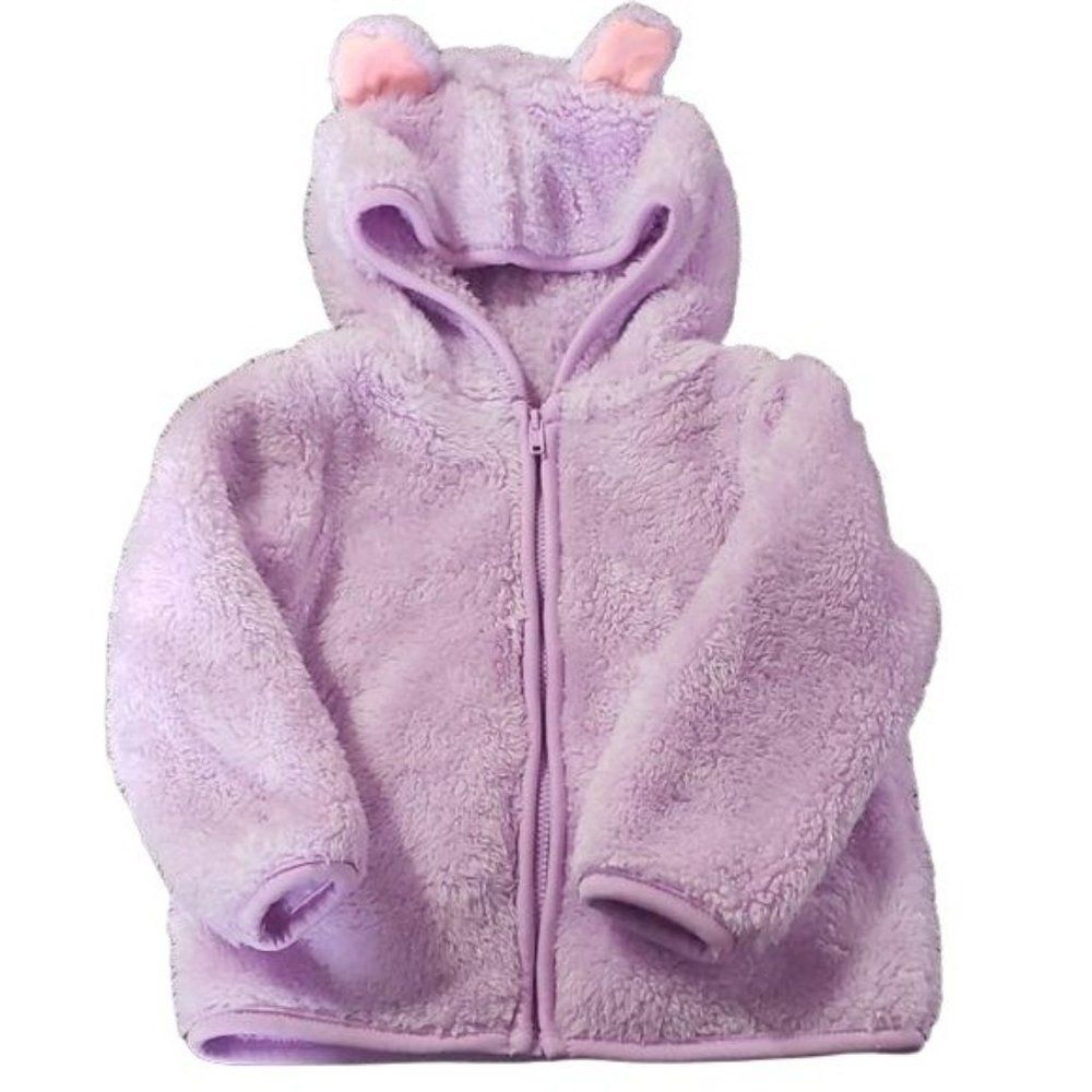 Garanimals Purple Teddy Bear Fuzzy Hooded‎ Jacket Size 12 Months